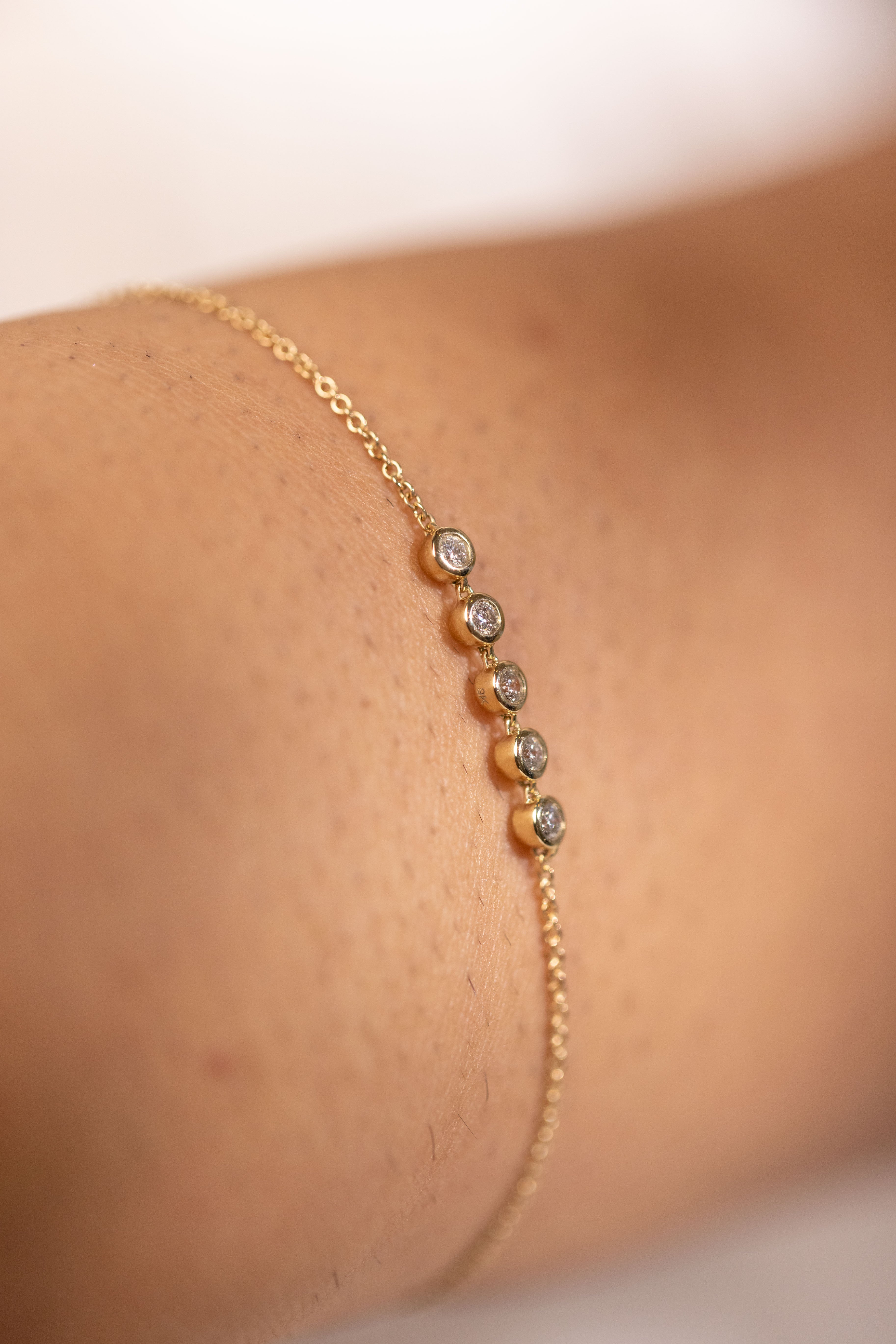 bezel diamond set bracelet
