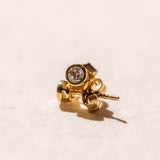 bezel stud earring