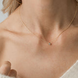gold diamond bezel set necklace
