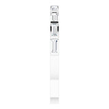 white gold wedding ring with baguette cut diamonds