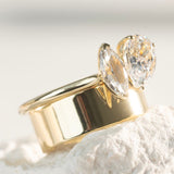 Cigar Flat Wedding Rings