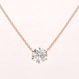 rose gold claw set diamond pendant