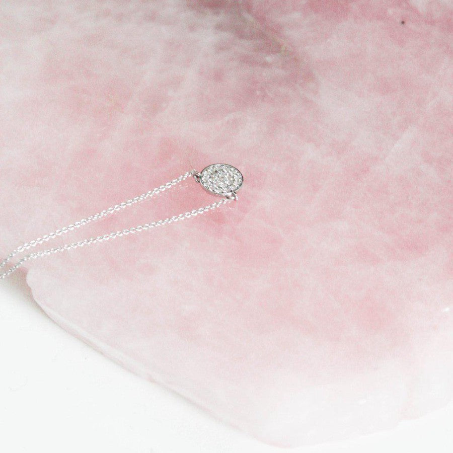 9ct white gold cluster pendant - fine jewellery