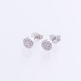 9kt White Gold Diamond Cluster Stud Earrings