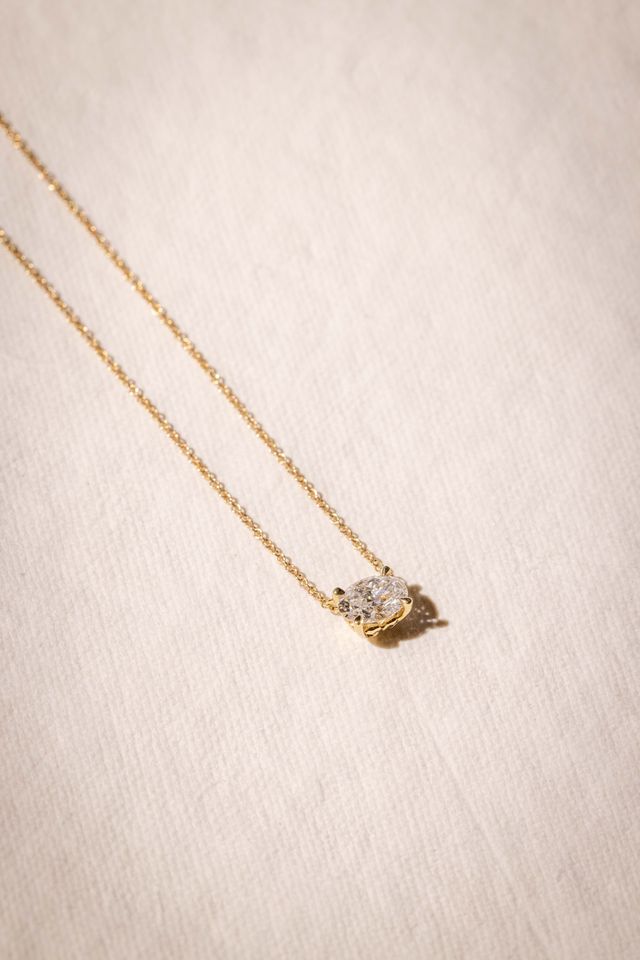 diamond oval pendant necklace