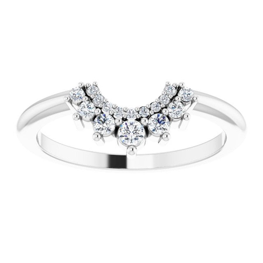 white gold crown ring with a double halo of round diamonds