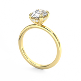 Double Claw Oval Solitaire Engagement Ring