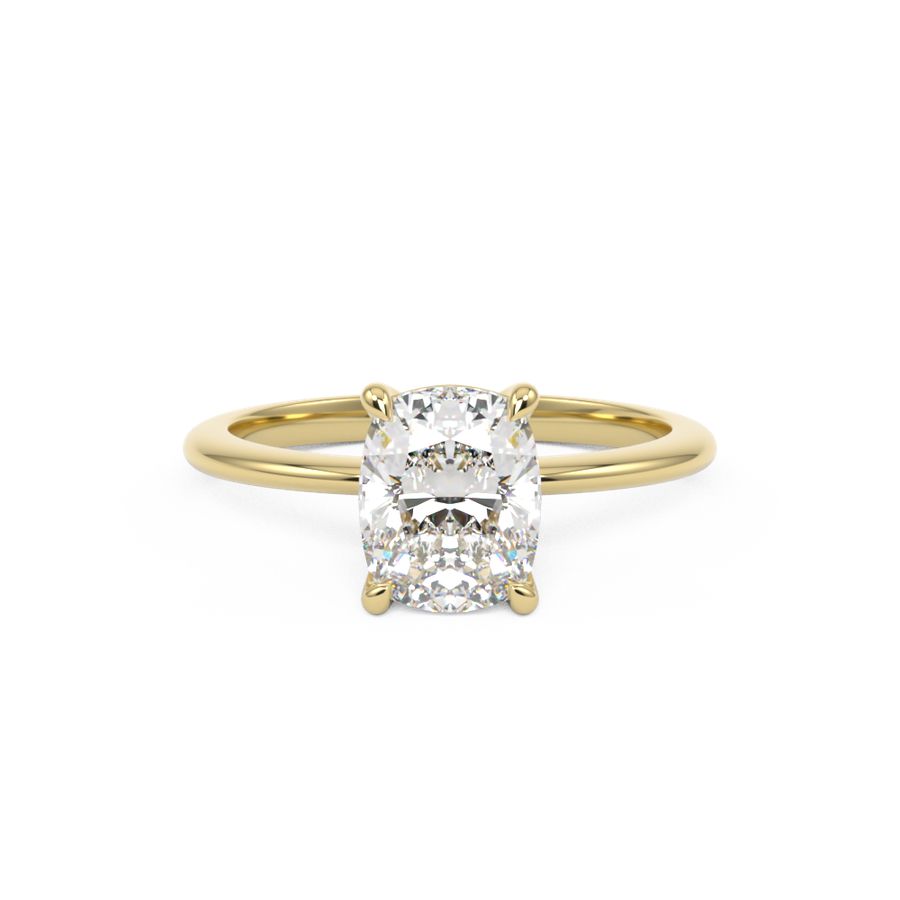 elongated cushion cut diamond solitaire engagement ring