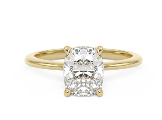 Elongated Cushion Cut Moissanite Engagement Ring