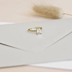 yellow gold emerald cut solitaire engagement ring