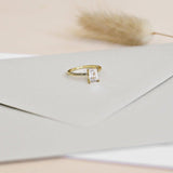 yellow gold emerald cut solitaire engagement ring
