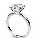Emerald Cut Moissanite Solitaire Engagement Ring