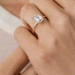 emerald cut diamond solitaire engagement ring