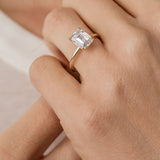 emerald cut diamond solitaire engagement ring