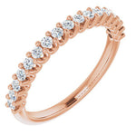 rose gold diamond wedding ring claw set