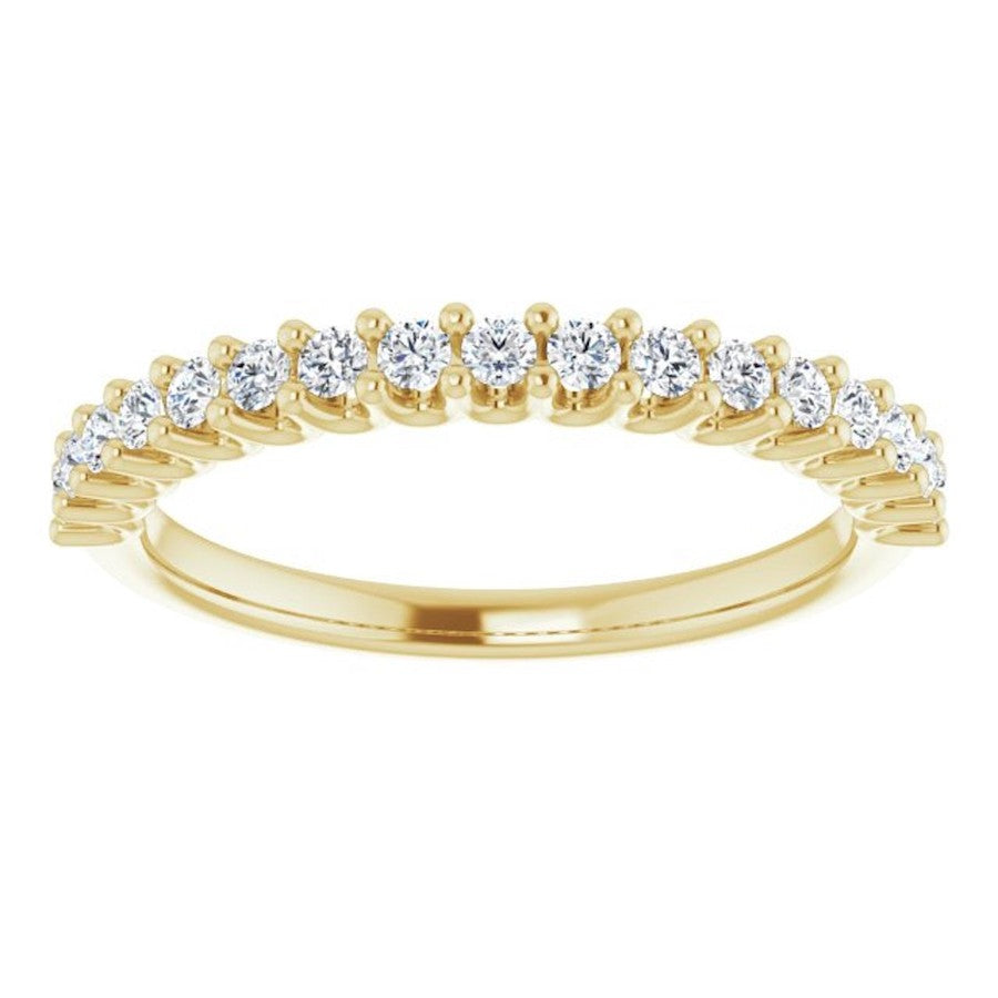Eternal - claw set moissanite with a sweeping scallop setting