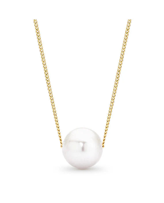 freshwater pearl necklace in 9kt yellow gold chain