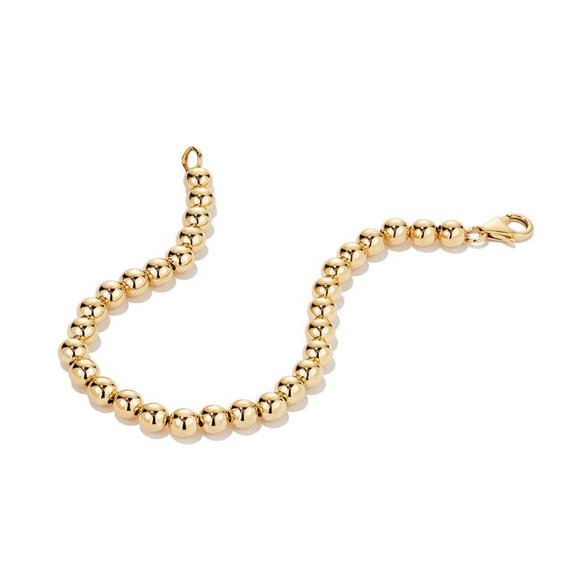 Yellow gold bead ball bracelet