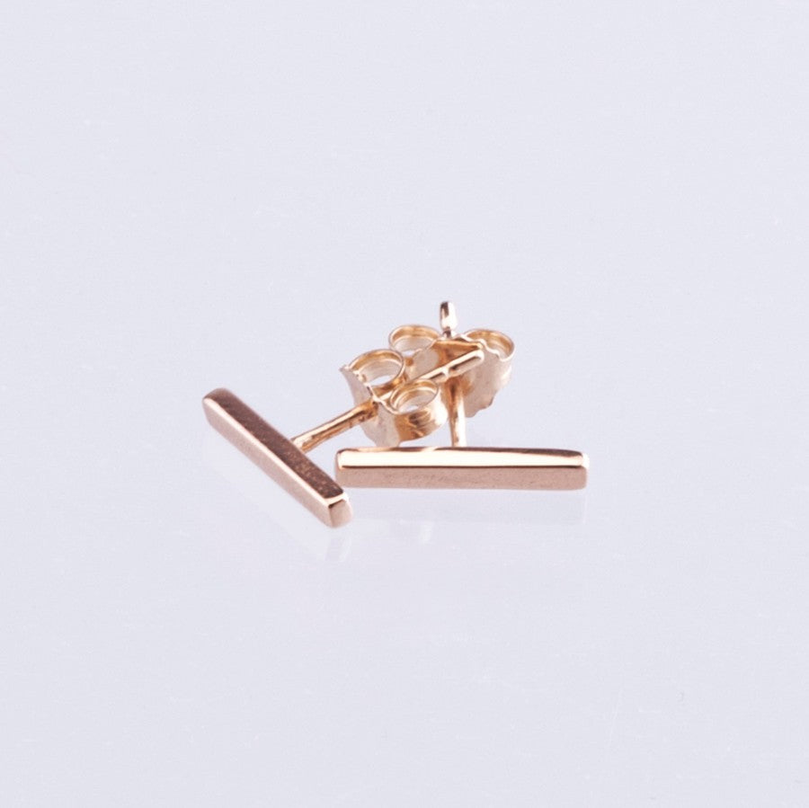 9ct Rose Gold Bar Earrings