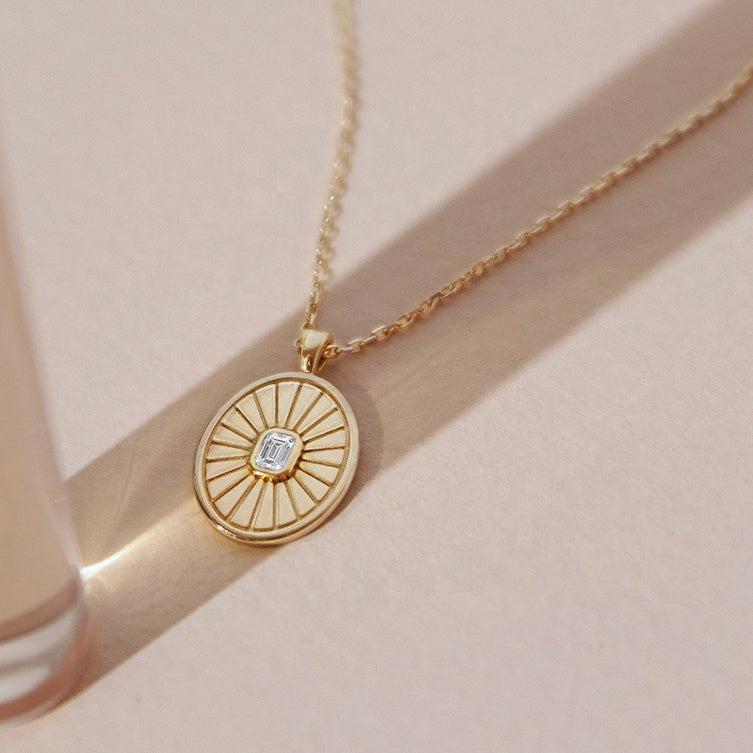 Gold Coin Medallion Pendant Necklace