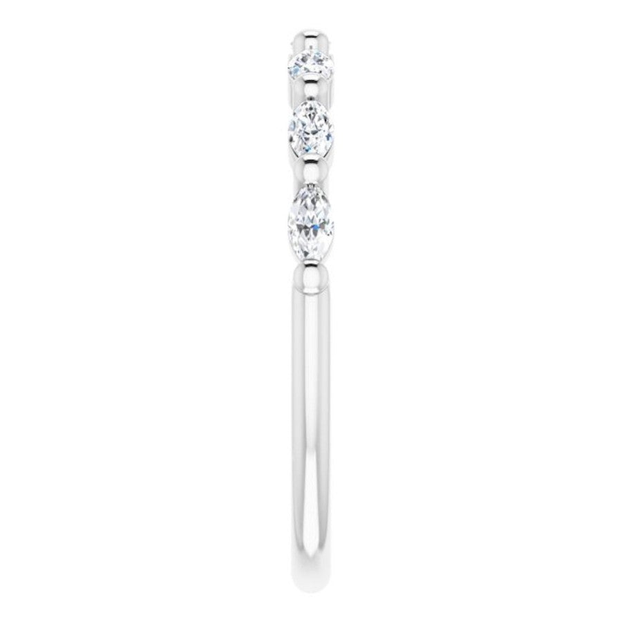 white gold eternity ring with marquise diamonds