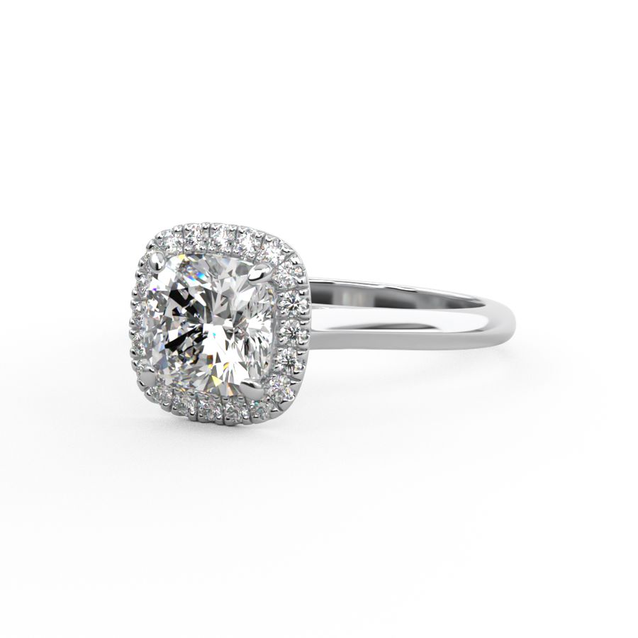 Gretta | Cushion Cut Halo Diamond Ring