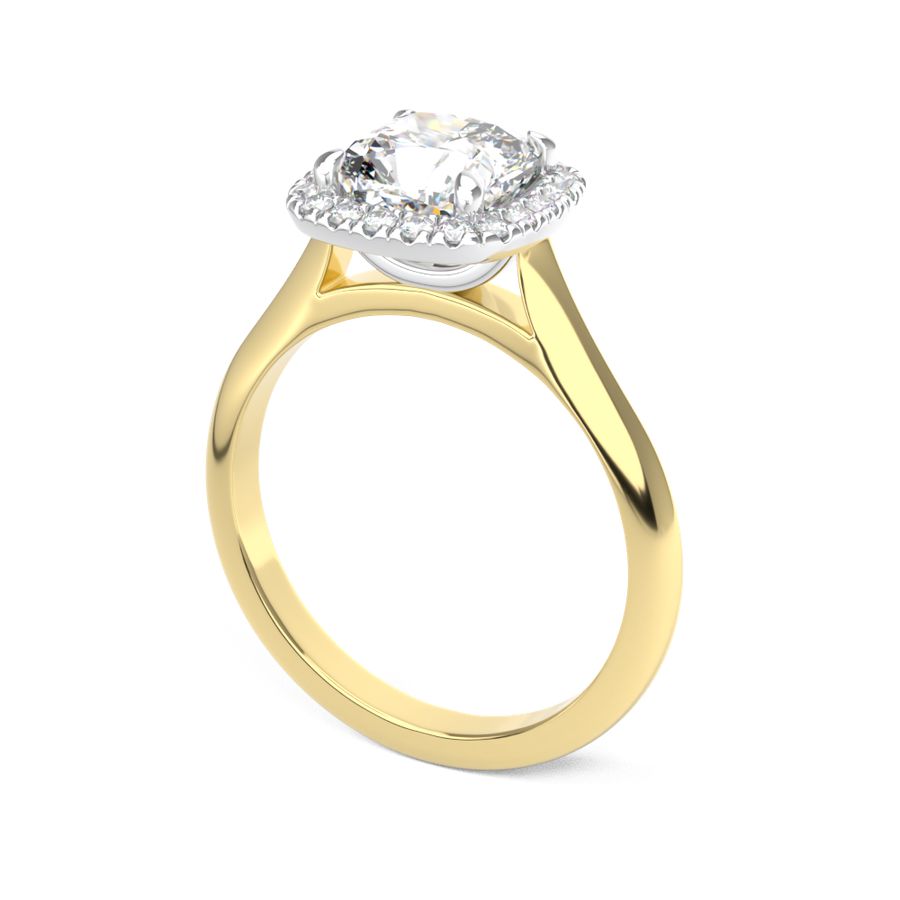 Gretta | Cushion Cut Halo Diamond Ring