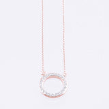 rose gold halo pendant with diamond halo
