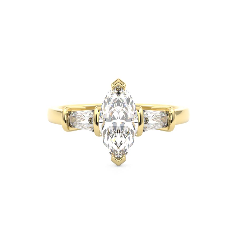 Annalise Marquise Three Stone Trilogy Engagement Ring