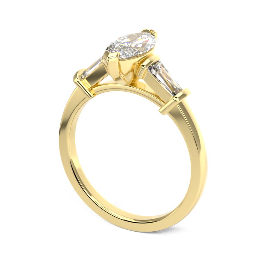 Annalise Marquise Three Stone Trilogy Engagement Ring