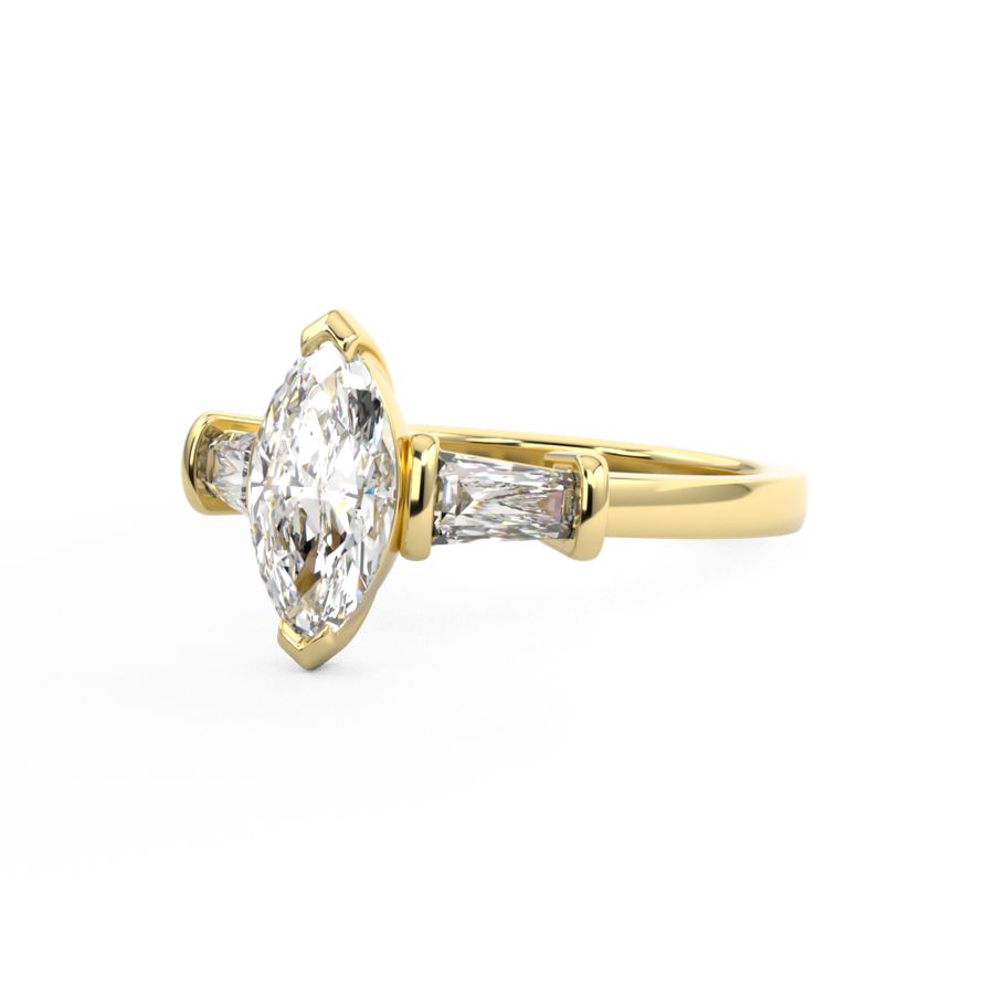 Annalise Marquise Three Stone Trilogy Engagement Ring