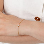 gold bracelet diamond bezel set