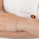gold bracelet diamond bezel set
