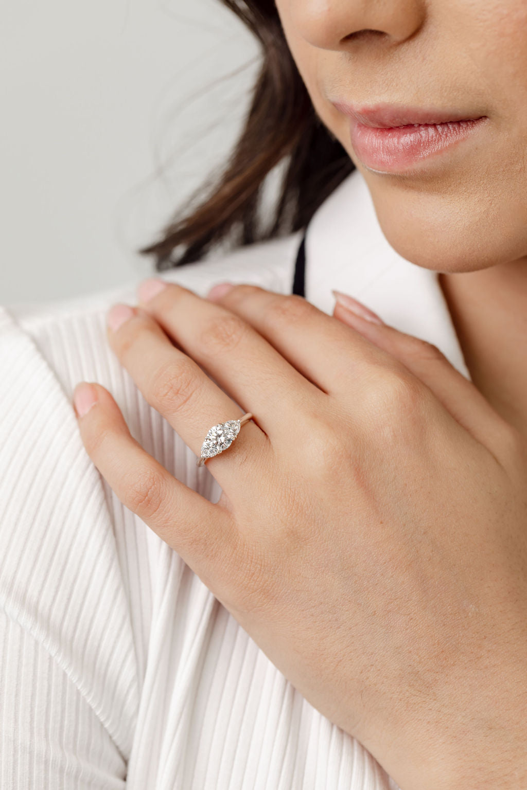 White Gold Trilogy Three Stone Engagement Ring