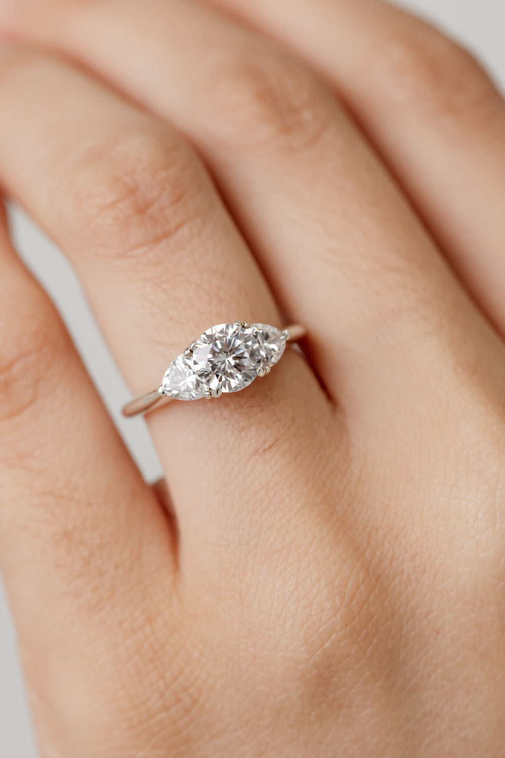 Platinum Trilogy Three Stone engagement ring