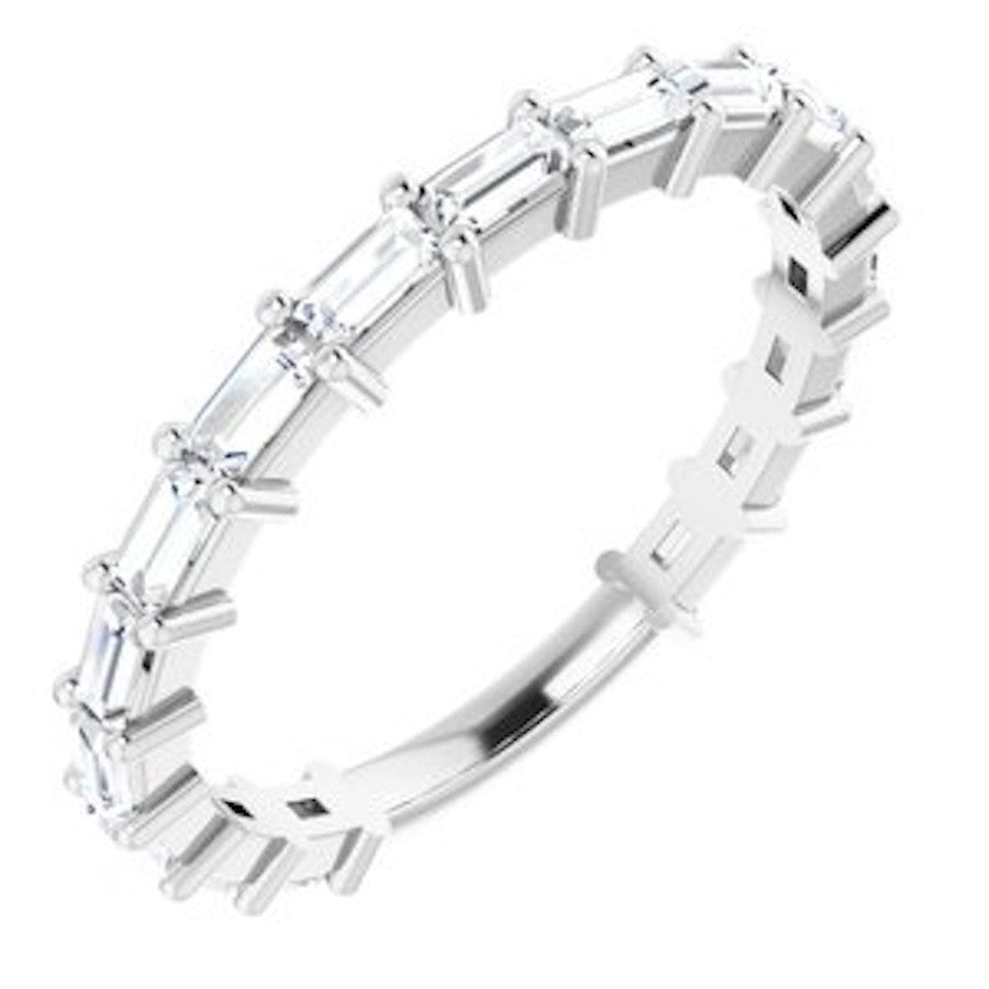 white gold diamond wedding ring with baguette diamonds