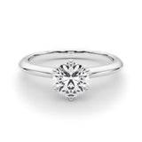 white gold knife edge solitaire moissanite engagement ring