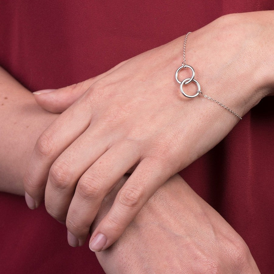 interlocking circles bracelet silver white gold