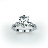 Ivy - Oval centre stone on a vintage style diamond band