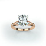 Ivy - Oval centre stone on a vintage style diamond band