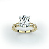 Ivy - Oval centre stone on a vintage style diamond band