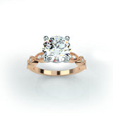 rose gold vintage band moissanite engagement ring