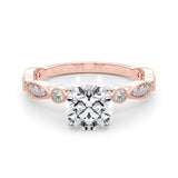 Ivy - Round Brilliant Centre set on a vintage style diamond band