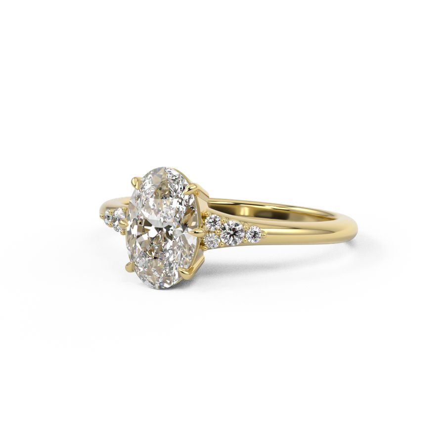 Krystal | Oval centre stone with diamonds in the band