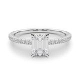 Legacy Emerald Cut | A stunning emerald cut centre diamond set upon a fine diamond band