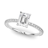 Legacy Emerald Cut | A stunning emerald cut centre diamond set upon a fine diamond band