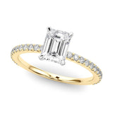 Legacy Emerald Cut | A stunning emerald cut centre diamond set upon a fine diamond band