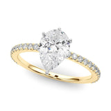 Legacy Pear Cut |A stunning pear cut centre diamond set upon a fine diamond band