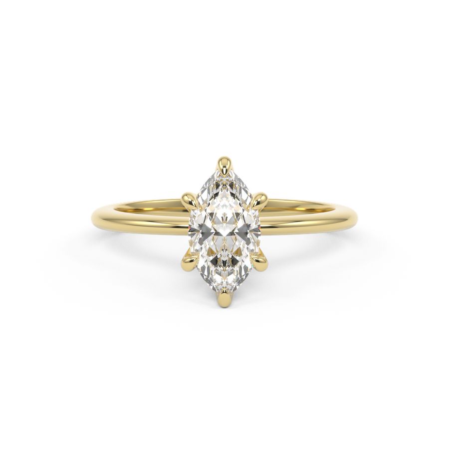 yellow gold marquise diamond engagement ring