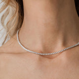natural diamond tennis necklace